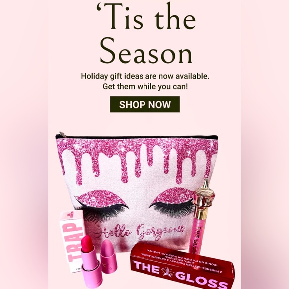 3 Pc NEW Jeffrey Star The Gloss Succulent&Velvet Lipstick Watermelon+Mkup Bag - Picture 5 of 9